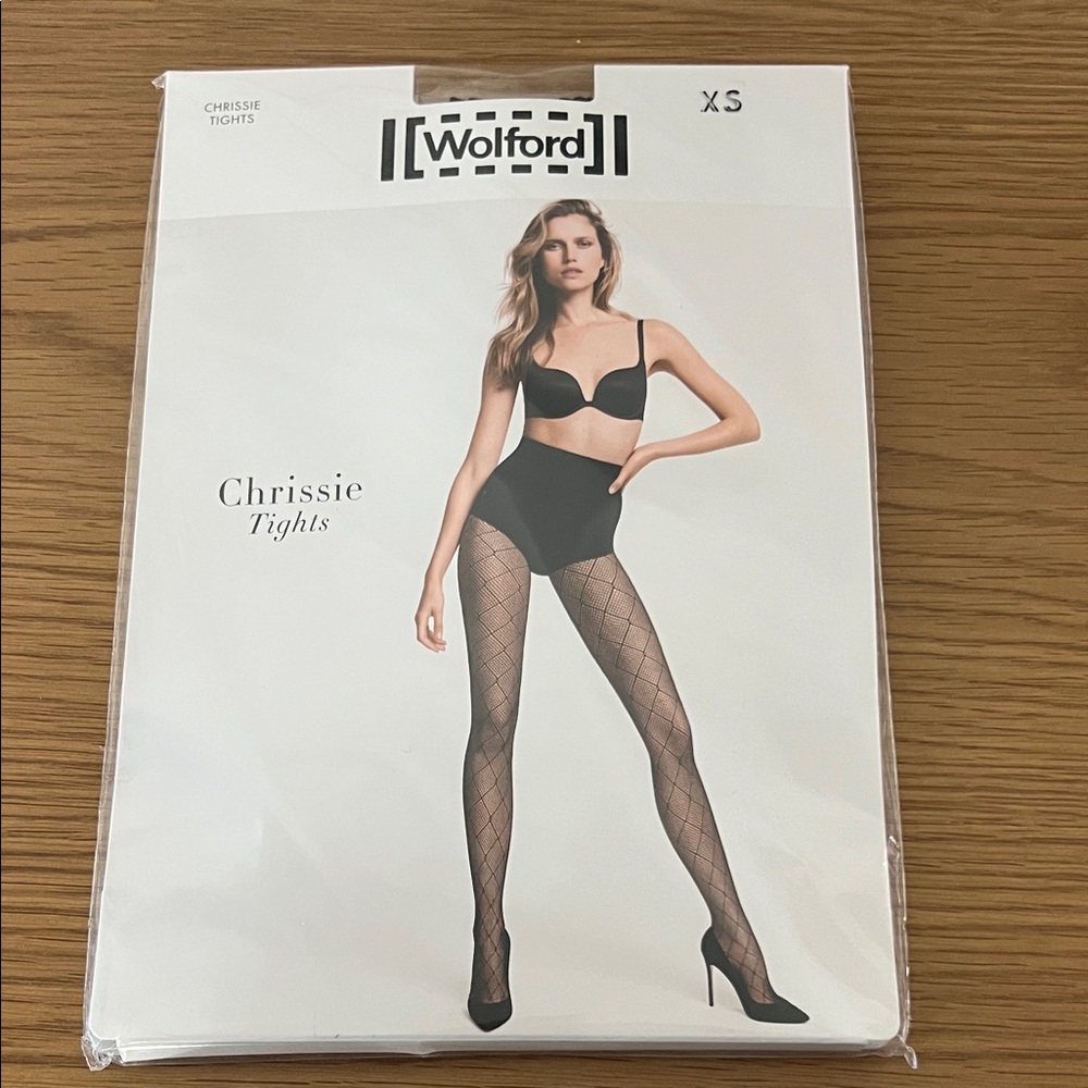Wolford Chrissie Patterned Tights in Black size XS
